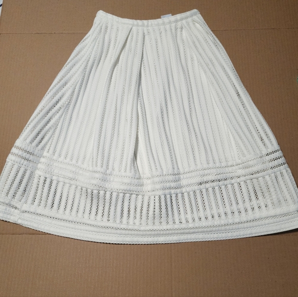 H&M White A-Line Skirt Lace/Eyelet Size 4 - Picture 2 of 10